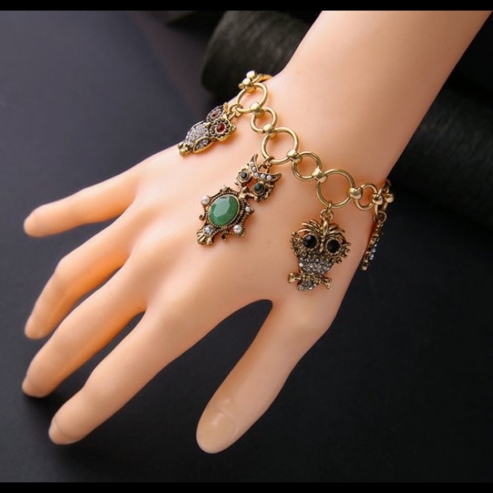 NOT FOR SALE.    Owl Charm Bracelet.